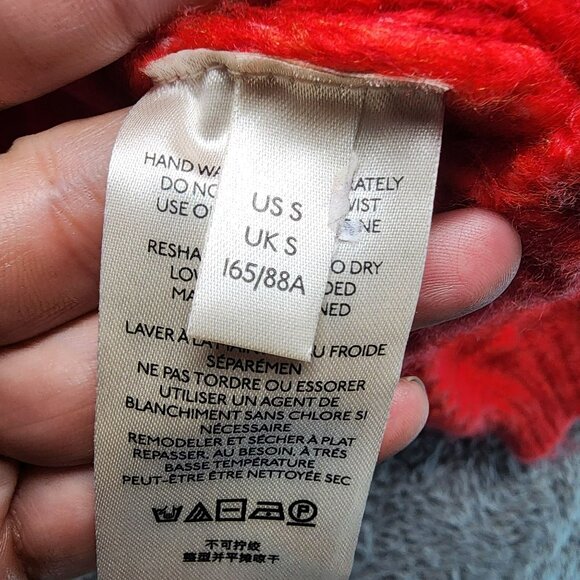 Free People Sweater Womens Small Red Knit Carter Oversized Boho - Picture 4 of 10